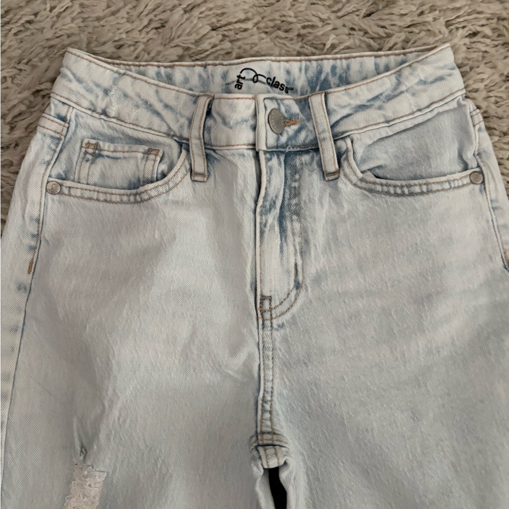 Art Class Light Blue Girls Distressed Jeans Size 10 - Picture 9 of 12